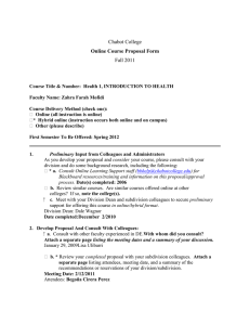 Chabot College Fall 2011 Online Course Proposal Form