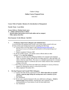 Chabot College Fall 2012 Online Course Proposal Form