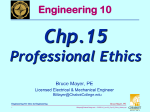 Chp.15 Professional Ethics Engineering 10 Bruce Mayer, PE
