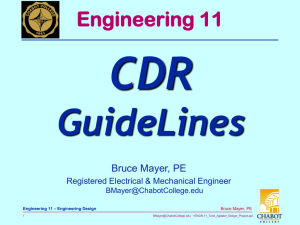 CDR GuideLines Engineering 11 Bruce Mayer, PE