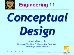 Conceptual Design Engineering 11 Bruce Mayer, PE