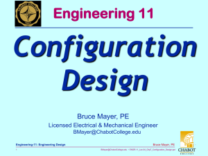 Configuration Design Engineering 11 Bruce Mayer, PE