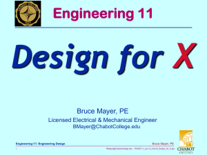 X Design for Engineering 11 Bruce Mayer, PE