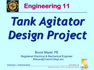 Tank Agitator Design Project Engineering 11 Bruce Mayer, PE