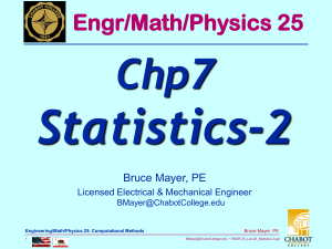 Statistics-2 Chp7 Engr/Math/Physics 25 Bruce Mayer, PE