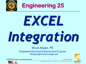 EXCEL Integration Engineering 25 Bruce Mayer, PE