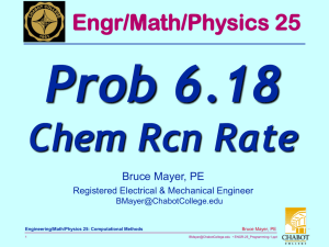 Prob 6.18 Chem Rcn Rate Engr/Math/Physics 25 Bruce Mayer, PE