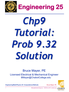 Chp9 Tutorial: Prob 9.32 Solution