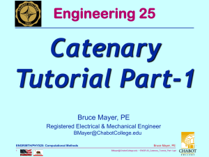 Catenary Tutorial Part-1 Engineering 25 Bruce Mayer, PE