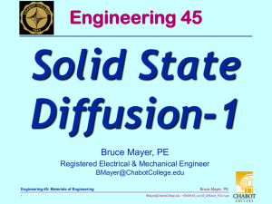Solid State Diffusion-1 Engineering 45 Bruce Mayer, PE