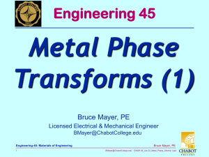 Metal Phase Transforms (1) Engineering 45 Bruce Mayer, PE
