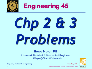 Chp 2 &amp; 3 Problems Engineering 45 Bruce Mayer, PE