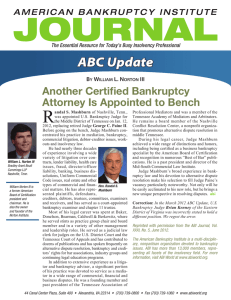 R ABC Update Another Certified Bankruptcy Attorney Is Appointed to Bench