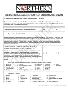 MEDICAL INQUIRY FORM IN RESPONSE TO AN ACCOMMODATION REQUEST