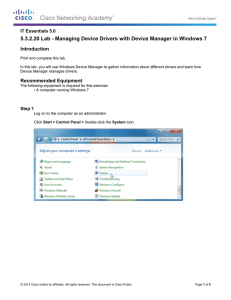 5.3.2.20 Lab - Managing Device Drivers with Device Manager in... Introduction IT Essentials 5.0