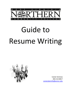 Guide to Resume Writing  Career Services