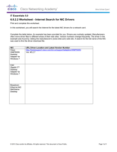 6.8.2.2 Worksheet - Internet Search for NIC Drivers IT Essentials 5.0