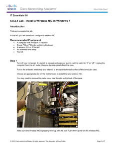 6.8.2.4 Lab - Install a Wireless NIC in Windows 7 Introduction