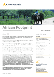African Footprint Crowe Horwath About Mali Inside This Issue:
