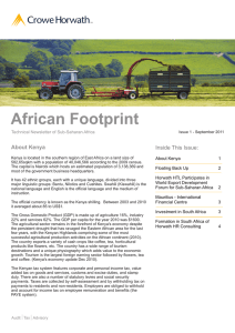 African Footprint Crowe Horwath Inside This Issue: About Kenya