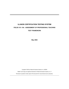 ILLINOIS CERTIFICATION TESTING SYSTEM FIELDS 101–104:  ASSESSMENT OF PROFESSIONAL TEACHING