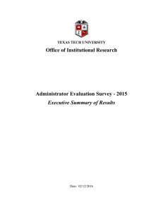 Office of Institutional Research  Administrator Evaluation Survey - 2015