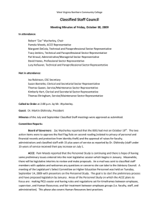 Classified Staff Council  Meeting Minutes of Friday, October 30, 2009