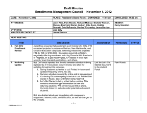Draft Minutes – November 1, 2012 Enrollments Management Council