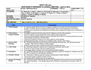 DRAFT Minutes NORTHERN’S PRESIDENT’S COUNCIL MEETING – April 9, 2014
