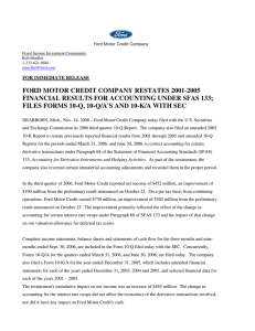 FORD MOTOR CREDIT COMPANY RESTATES 2001-2005