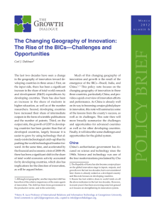 F IE R The Changing Geography of Innovation: