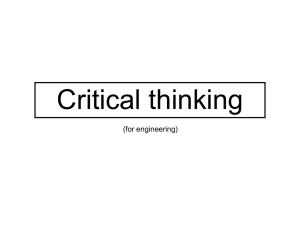 Critical thinking (for engineering)