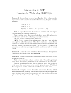 Introduction to AOP Exercises for Wednesday, 2003/09/24