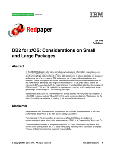 Red paper DB2 for z/OS: Considerations on Small and Large Packages