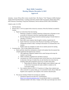 Basic Skills Committee Meeting Minutes December 8, 2015 Approved