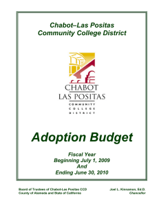 Adoption Budget Chabot–Las Positas Community College District
