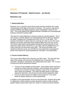 DECSC – Jan Novak Business 10 Proposal:  Hybrid Course Business Law