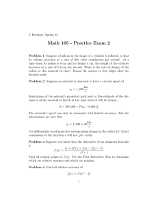 Math 165 - Practice Exam 2