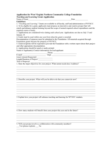 Application for West Virginia Northern Community College Foundation Teaching and Learning