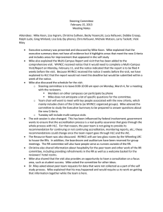 Steering Committee February 15, 2013 Meeting Notes