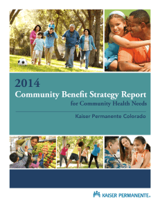 2014 Community Benefit Strategy Report for Community Health Needs