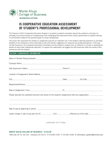 IS COOPERATIVE EDUCATION ASSESSMENT OF STUDENT’S PROFESSIONAL DEVELOPMENT