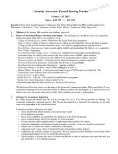 University Assessment Council Meeting Minutes February 20, 2003
