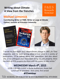 Michael Lemonick  Writing about Climate: A View from the Trenches