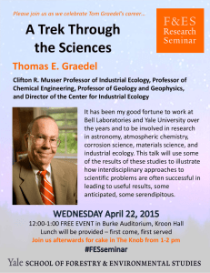 A Trek Through  the Sciences Thomas E. Graedel