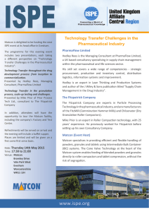 ISPE Technology Transfer Challenges in the Pharmaceutical Industry PharmaFlow Limited
