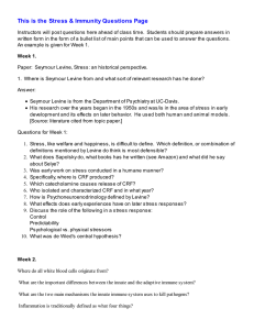 This is the Stress &amp; Immunity Questions Page