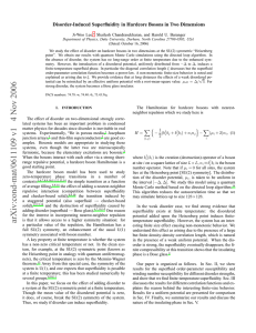 Disorder-Induced Superfluidity in Hardcore Bosons in Two Dimensions ,
