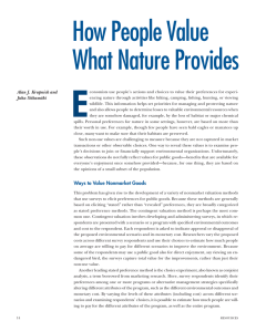 E How People Value What Nature Provides Alan J. Krupnick and