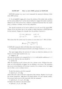 MATH 267 How to solve ODE systems in MATLAB